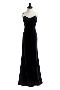 Jenny Yoo Sammy Black Velvet Maxi Dress - Formal Evening Gown - Size 8